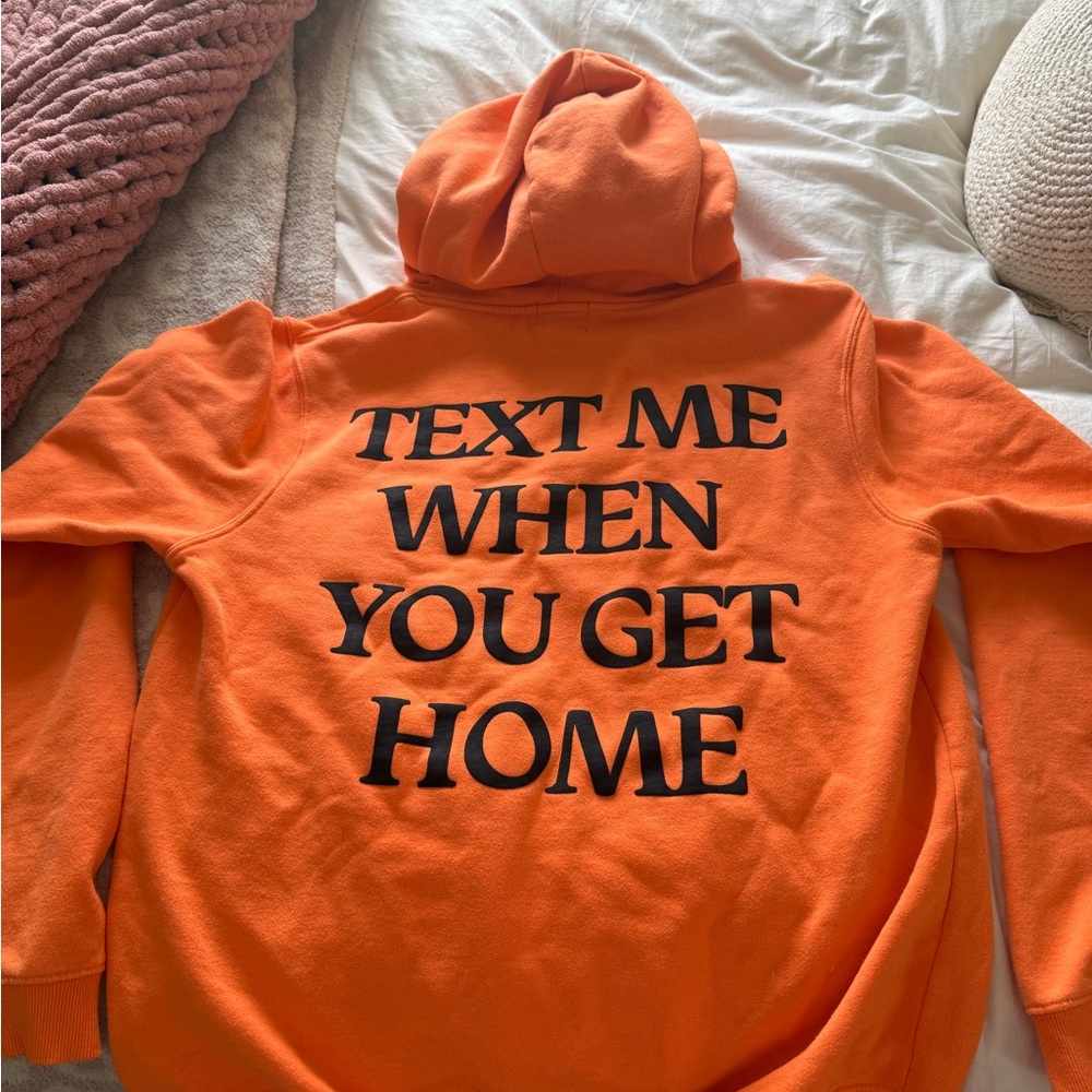 LONELY GHOST Orange text me when you get home hoodie